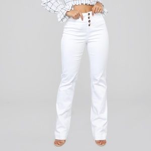 High waisted White Fashion Nova Pants